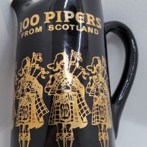 Vintage Seagram's 100 Pipers Scotland Whisky Water Pitcher Advertising Barware